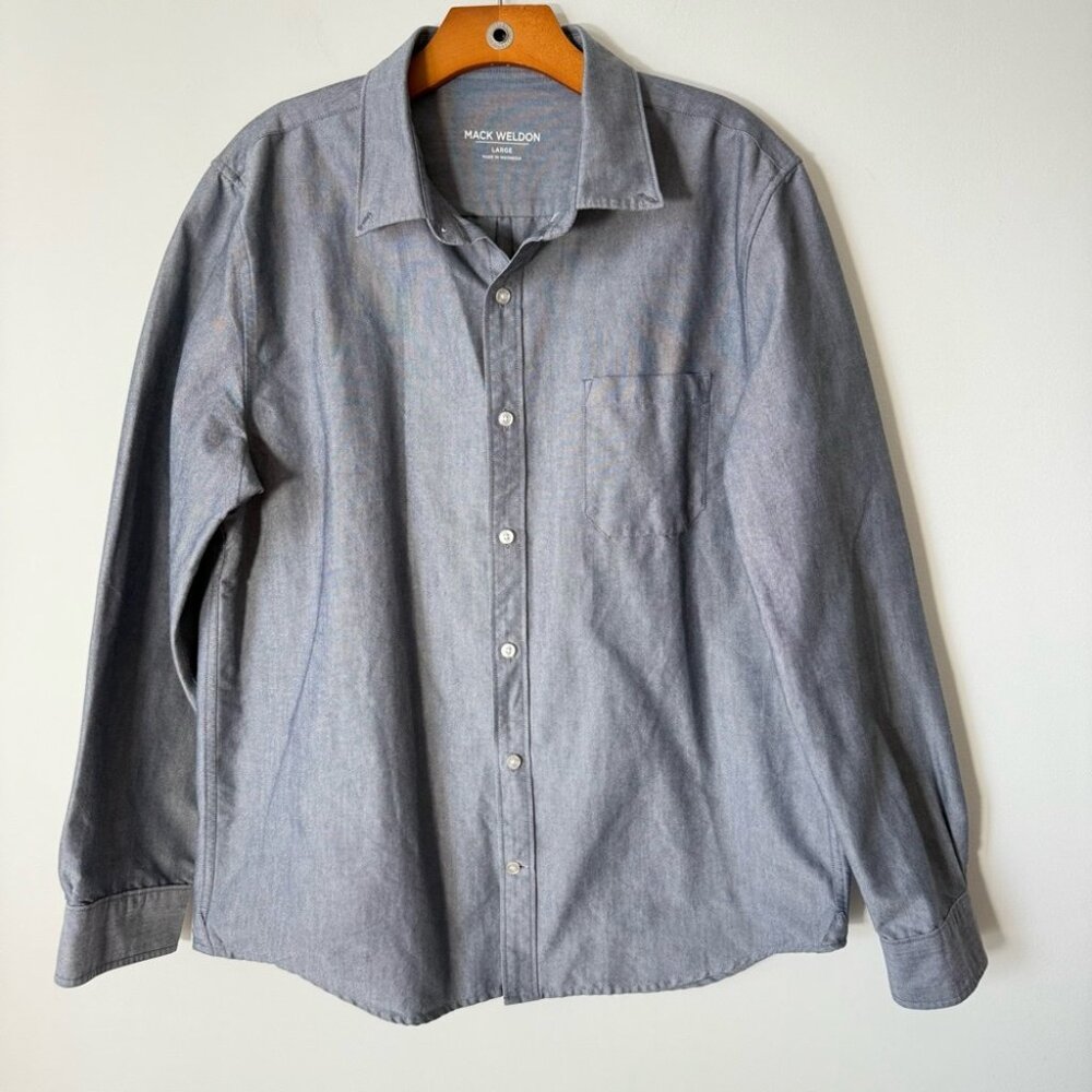 Mack Weldon Button Down Shirt Grey Thick L